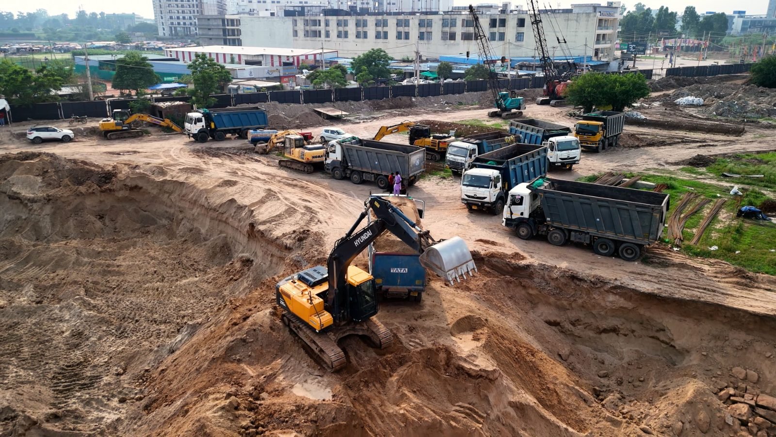 Excavation and muck removal in progress